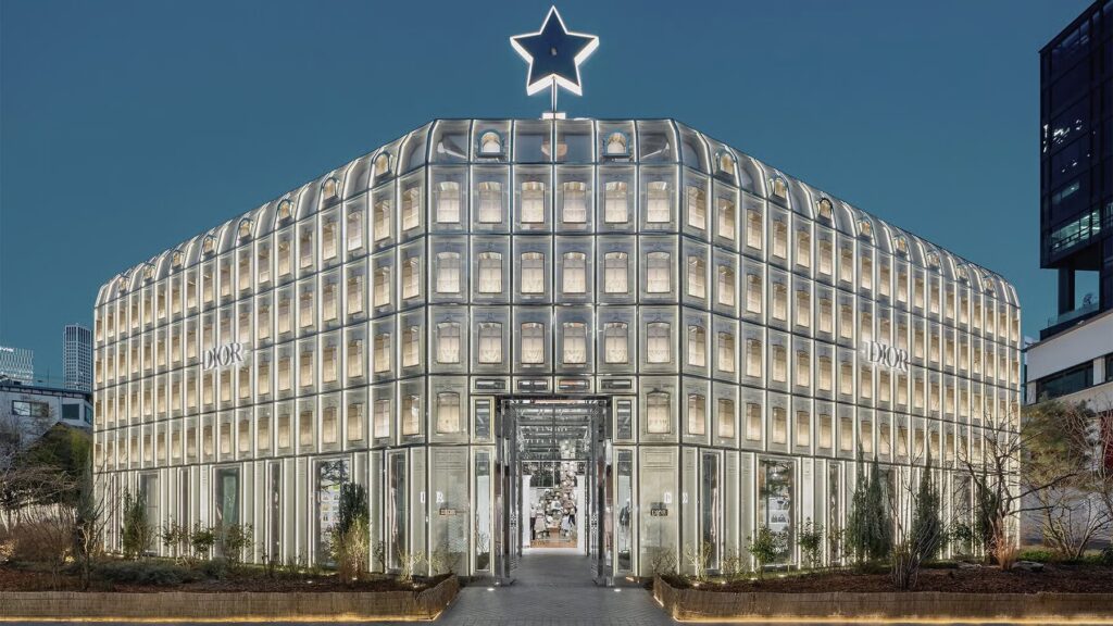 Dior Seongsu pop-up store glass pavilion in Seoul